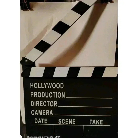 Movie Clapper Board Hollywood Director Film Slate Cut Action Scene Prop Video - Picture 1 of 6